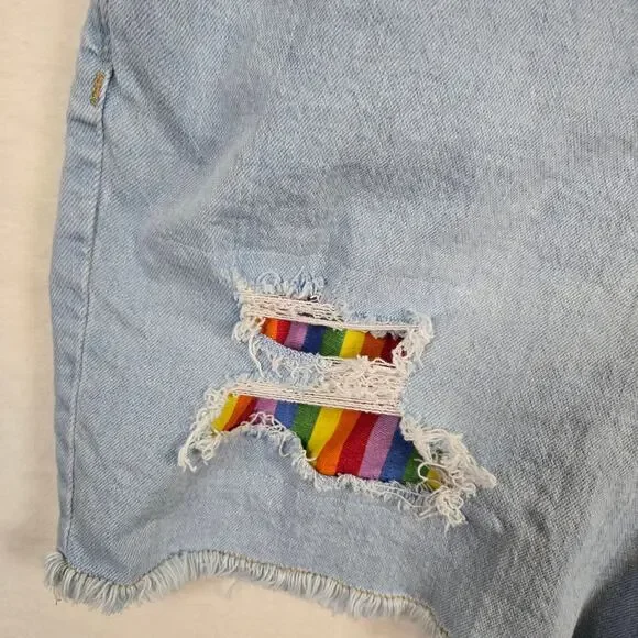 Target Pride Collection LGBTQ Rainbow Overall Shorts Womens XL 0831 - Picture 4 of 11